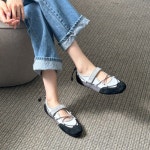 [G3760] 소가죽 스트랩 밴딩 메리제인 스니커즈 플랫 데일리 편한 신발 : 새로이클라쓰