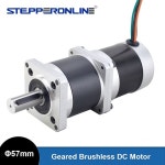 STEPPERONLINE Nema 23 기어드 브러시리스 DC 모터 501 고정형밀 기어박스 3상 24V 172W 70RPM 17.63Nm 옵션C : 에스에이글로벌20