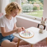 초보자를 위한 쉬운 꽃 자수 키트, 미니멀리즘 스타터 카운트 크로스 스티치 여성용 취미 세트, 후프, 스레드 및 비디오 튜토리얼 H2027... 