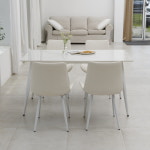 위블 화이트 세라믹 식탁 세트 4인 : 셀리어네어