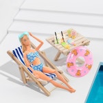 로트 26 팩 인형 의류 및 액세서리 비치 목욕 세트, 수영복 5벌, 가운 2벌, 수영 반지 18개 , 11 5인치 소녀 인형용 안경 신발 26 PCS : 모엘리