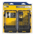 IRWIN 툴스 블랙 옥사이드 드릴 비트 세트, 15피스(314015) 10pc Black Oxide : 이브니크몰