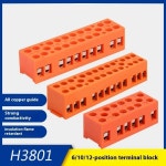 H3801-6 10 12비트 터미널 스트립 와이어 커넥터 기본 유형 블록 : 테디 컴퍼니