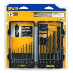 IRWIN 툴스 블랙 옥사이드 드릴 비트 세트, 15피스(314015) 10pc Black Oxide : 이브니크몰
