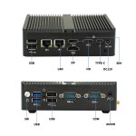 팬리스 산업용 미니 소형 PC intel 호환 Alder Lake N100 2xHD 1xDP 1xType-C 듀얼 LAN RJ45 사무용 데스크탑 컴퓨터 2xCOM RS232 5... 