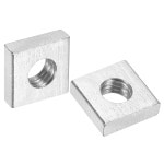 오셔너트 | 가정 수리 및 전문 엔지니어링을 위한 uxcell 100Pcs M5x9mmx3mm 사각 너트, 탄소강 아연 도금 거친 실 너트 패스너, 실버 M3x6mmx2mm 10...