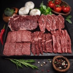 더누렁소 추석 투뿔 1++ 한우 황제 선물세트 1.5kg (최고급 특수부위 5종) : 더누렁소
