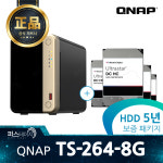 큐냅 TS-264-8G 44TB (22TBx2) WD Ultrastar 5년보증 HDD : 퍼스테이지 Mall