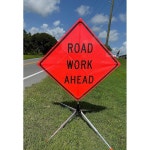 오렌지기어 48인치 x 롤업 제어 안전 표지판 MUTCD 메쉬 오렌지 준수 TTC 교통 DS-GT Be Prepared to Stop : 퍼스널쇼핑허브