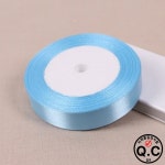 25 야드/롤 6mm 단일 얼굴 블루 실크 새틴 리본 크리스마스 할로윈 DIY 선물 포장 : 하스글로벌