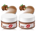 2팩 커피빈 립 스크럽 세트, 오래 지속되는 보습 스크럽버 각질 제거제, 클렌징 하이드레이팅 제거제 및 갈라진 건조한 입술을 위한 키트 Fruit... 