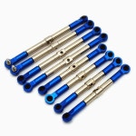 트랙사스 1/16 미니 E-Revo 서밋 7138 7118을 위해 알루미늄 끝이 파란색인 8pcs 하드 스틸 조절식 전면 및 후면 토 링크 푸시로드... 