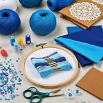 8Pcs 7.5m 블루 코튼 스티치 자수 실 DIY 우정 팔찌 치실 공예 재봉 스킴 패션 예술, 및 실과 : 뉴-웨이