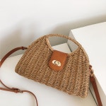 여성 크로스백 대용량 고품질 텍스처드 봄여름 니치 인기 핸드헬드 짠 라탄 여행 데이트 미니 핸드백 포인트 패션 : FEELINGMALL