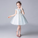 유아 초등여아 고학년 시스루 스카이블루 롱드레스 여아 화동 롱원피스 주니어 연주회 : 매니아바이