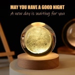 3D 크리스탈 공 Led 밤 빛 크리스마스 크리 에이 티브 선물 휴일 행성 크리스탈 공 장식 어린이 램프 침실 주변 조명 : yewon9898