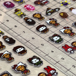 [T 플랫 KH-NM-49] 키치 냥이와 몽이 네일스티커 토끼 동물 호피 유니크 힙한 : 써치네일