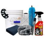 [휠세차세트8종] 물통 그릿가드 디테일링 휠 브러쉬 워시미트 타월 세차용품 세트 : 울트라레인보우