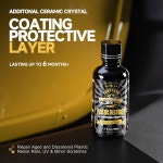 자동차용 플라스틱 트림 리스토어 블랙 고농축 세라믹 크리스탈 코팅 자외선 차단 기능으로 최대 6개월 이상 지속 자동차 외장 보호제 50ml... 