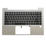HP Probook 440 G8 445 G8 M23769-001 실버용 교체 노트북 상부 케이스 팜레스트 백라이트 키보드 조립 부품 : MUSIRO
