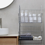 철제 메쉬 바스켓 수납 바구니 장난감 정리 수건 보관함 철망 와이어 적층 팬트리 철바구니 : 에브리윅