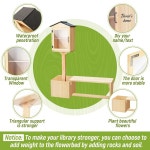 원더준 나무 작은 도서관 상자 및 벤치 세트 야외 무료 도서관... 있는 이중 상자, 동네를 위한 꽃 울타리, 커뮤니티(나무) wood : 한미직구방