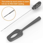 냄비 클립이 포함된 에펑 캔디 온도계 주걱 - 내장 실리콘 그레이 초콜릿 주걱, 온도계, 초콜릿용 스푼, 캔디, 크림, 소스, 잼 고기 요리 Grey... 