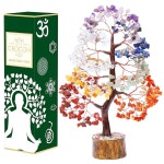 크로콘 세븐 차크라 보석나무 구리선 풍수 돈 분재 행운 힐링 크리스탈 홈 데코 장식 피규어 부의 번영 선물용 크기 10 12 1 Seven Chakra... 