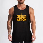 STEELER NATION ( ORIGINAL DESIGN ) 남성용 탱크탑 싱글 스포츠 의류 민소매 탑 티셔츠 스포츠 : 다온찬