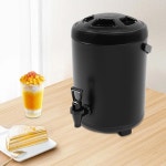 8L 11gal 스테인리스 스틸 단열 음료 디스펜서 스피갓 포함 온냉 커피 우유 주스 수프 케이터링 파티용 보온 용기 블랙 8L Black 8L... 