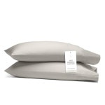 볼 앤 브랜치 시그니처 헴드 베개 커버 세트 - 스탠다드, 퓨터 럭셔리 100 면 버터처럼 부드럽고 통기성이 좋은 모든 세탁 시 부드러운... 