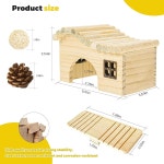 나무 햄스터 플랫폼과 난쟁이 햄스터 집, 귀여운 시리아 작은 집 은신처, 쥐, 저빌, 작은 반려동물을 위한 작은 동물 애완동물 DIY 액세서리... 