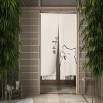 손으로 그린 만화 고양이 일본 문짝 커튼 파티션 주방 거실 입구 하프 커튼 노렌 욕실 출입구 장식 : byeolhabyeolha