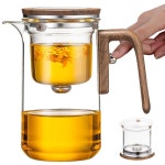 엔찬티 티포트 매직 티포트 20온스 자기 유리 티포트와 루즈 티를 위한 인퓨저 뚜껑 선물 : 샵인애리조나