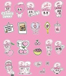 에스더버니 스티커 토끼 빅 조각 스티커 다꾸 다이어리 꾸미기 파우치 핑크 : 단초미