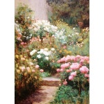 자연 정원 장미 꽃 밭 식물 가든 화원 풍경 유화 그림 명화 배경 꽃집 카페 나무 파르텔 벽지 시트지 롤스크린 : 으뜸데코