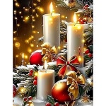 스카이보다 크리스마스 다이아몬드 아트 키트, 캔들 페인팅 5D 풀 드릴 DIY 도트 젬 키트 벽 홈 데코 공예 12x16 인치 : 글로베리즈