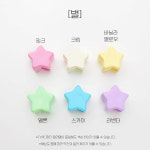 [A0407] 구멍 큰 마시멜로우 하트 별 꽃 비즈 공예 파스텔 컬러 구슬 알 [1개] : 루아앤로니