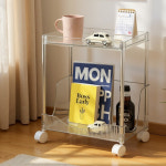 일상드로우 틈새 미니 책장 이동식 낮은 책장 슬림 수납 조립식 338x222x1102mm, 3단, 투명 : 일상드로우
