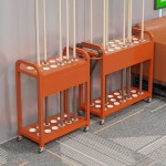 바퀴가 달린 휴대용 당구 큐 홀더 - 게임룸, 바, 당구장을 위한 공간 절약형 스틱 스탠드 내구성이 뛰어난 주황색 테이블탑 액세서리(60 x 25... 