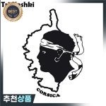 Tri Koshki H1490 코르시카 아름다움 섬 무어 헤드지도 자동차 스티커 비닐 데칼 오토바이 트럭 범퍼 노트북 : 공주조유