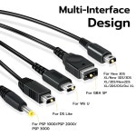 새로운 3DS XL NDS Lite 용 5 in 1 USB 유형 C PD 충전 케이블 PSP 1000/2000 3000 게임 GBA NDSI LL WII U 충전기 : 바람상점99