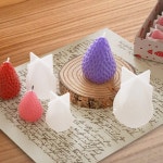 4 구멍 딸기 모양의 실리콘 양초 금형 3D 과일 향기로운 양초 DIY 공예 수지 금형 수제 케이크 도구 Bakeware 실리콘 몰드 : 까로스타... 