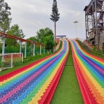 플라스틱 무지개 슬라이드 놀이터 놀이 공원 야외 스포츠다채로운 : 월드셀러허브