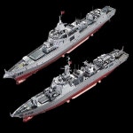 IRON STAR 3D 금속 퍼즐 055 파괴자 052D 유도 미사일 DIY 레이저 절단 장난감 : 월드셀러플러스