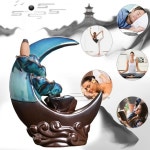 역류 향 버너 장식 세라믹 문 역류 향 홀더 연꽃 잎 디자인 아로마 테라피를위한 20 향 콘 : 까로스타 해외구매대행몰