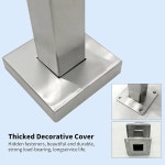 류충양99 2PCS 유리 난간 포스트 42 x2 x2 스테인리스 새틴 마감, 계단 및 데크 난간 는 목재... 수 있습니다. (50MM 50MM, 끝 포스트 : 새 벽 두 시