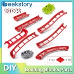 레일 짧은 롤러 블록 하부 원형 레일 직선 빌딩 10 벽돌 곡선 레일 DIY 상부 트랙 10PCS 26561 : 피어루스