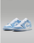 [국내매장판] 나이키 여성 에어 조던 1 로우 화이트 알루미늄 블루 DC0774-142 : 화이트힙