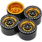 RC 머드 트럭 록 크롤러 Trx4 Scx10 Capra Gen8 업그레이드를 위해 4pcs RC 알루미늄 2.2 비드록 휠 림 골드/블랙 색상 무게 약 160g/pc... 